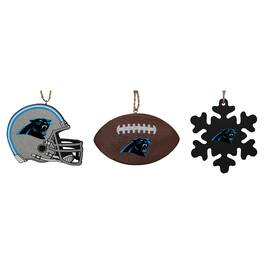 The Memory Company - Carolina Panthers Three-Pack Helmet, Football & Snowflake Ornament Set - Multicolor