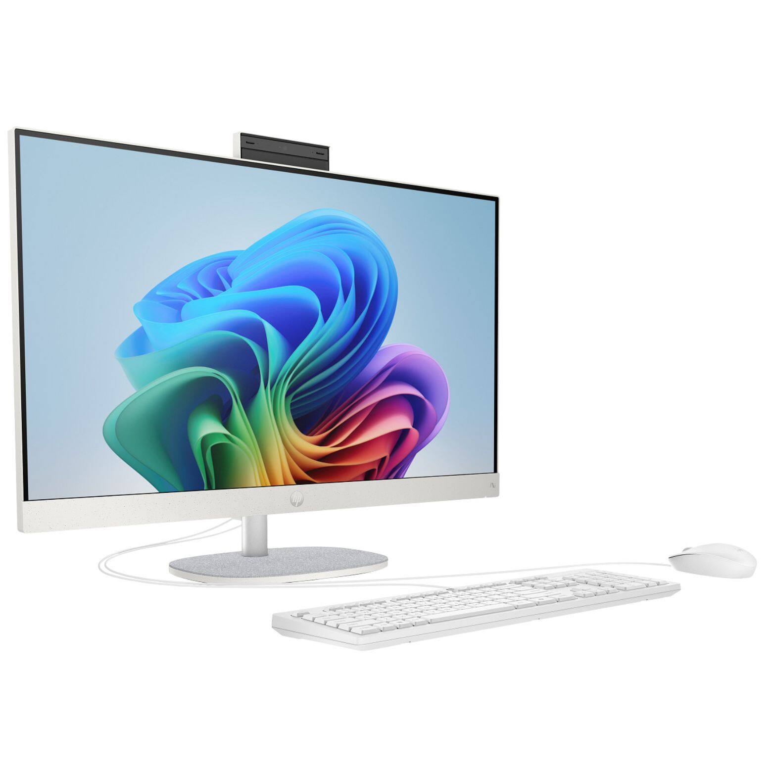 Alt View 2. HP - 27-CR2000T 27" FHD IPS Intel Core Ultra 5 225U 1.5 GHz 16GB DDR5 1TB SSD Intel UHD Windows 11 Home All-in-One Desktop - White.