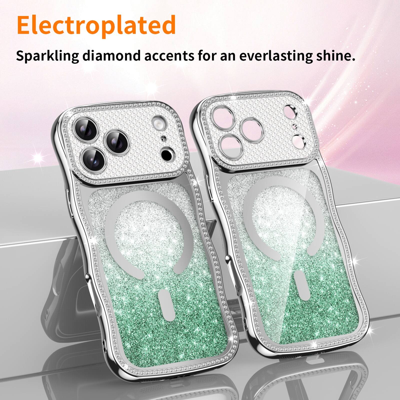 Dteck Magnetic 2 in 1 Bling Glitter Paper Curly Wavy Edge Case for ...