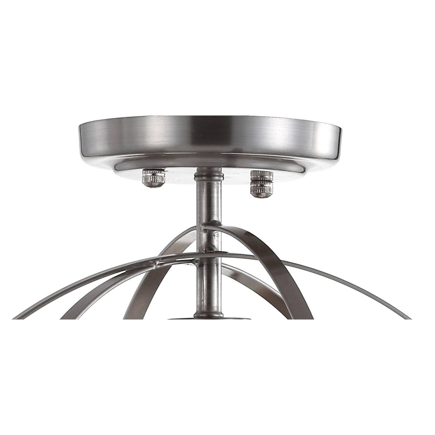 Alt View 4. Jonathan Y - Alba 13" Metal LED Flush Mount, Nickel - Nickel.