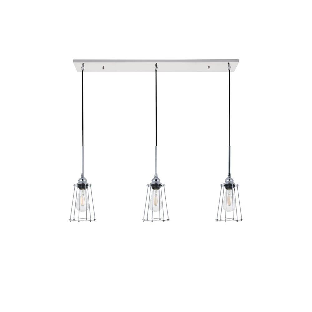 Alt View 6. Living District - Auspice 3 Light Chrome Pendant - Chrome.