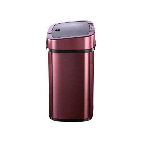 Left. Nine Stars - Rectangular Motion Sensor Trash Can 3.2 Gallon ABS.