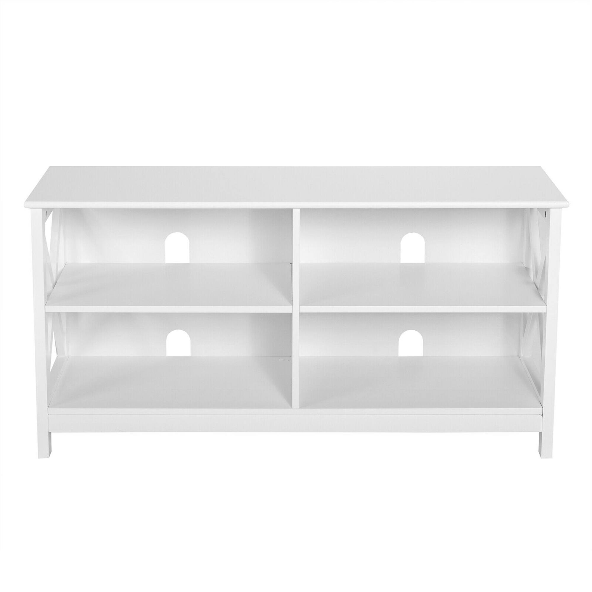 Alt View 14. Costway - TV Stand Entertainment Media Center for TV's up to 55'' with Storage Shelves - White.