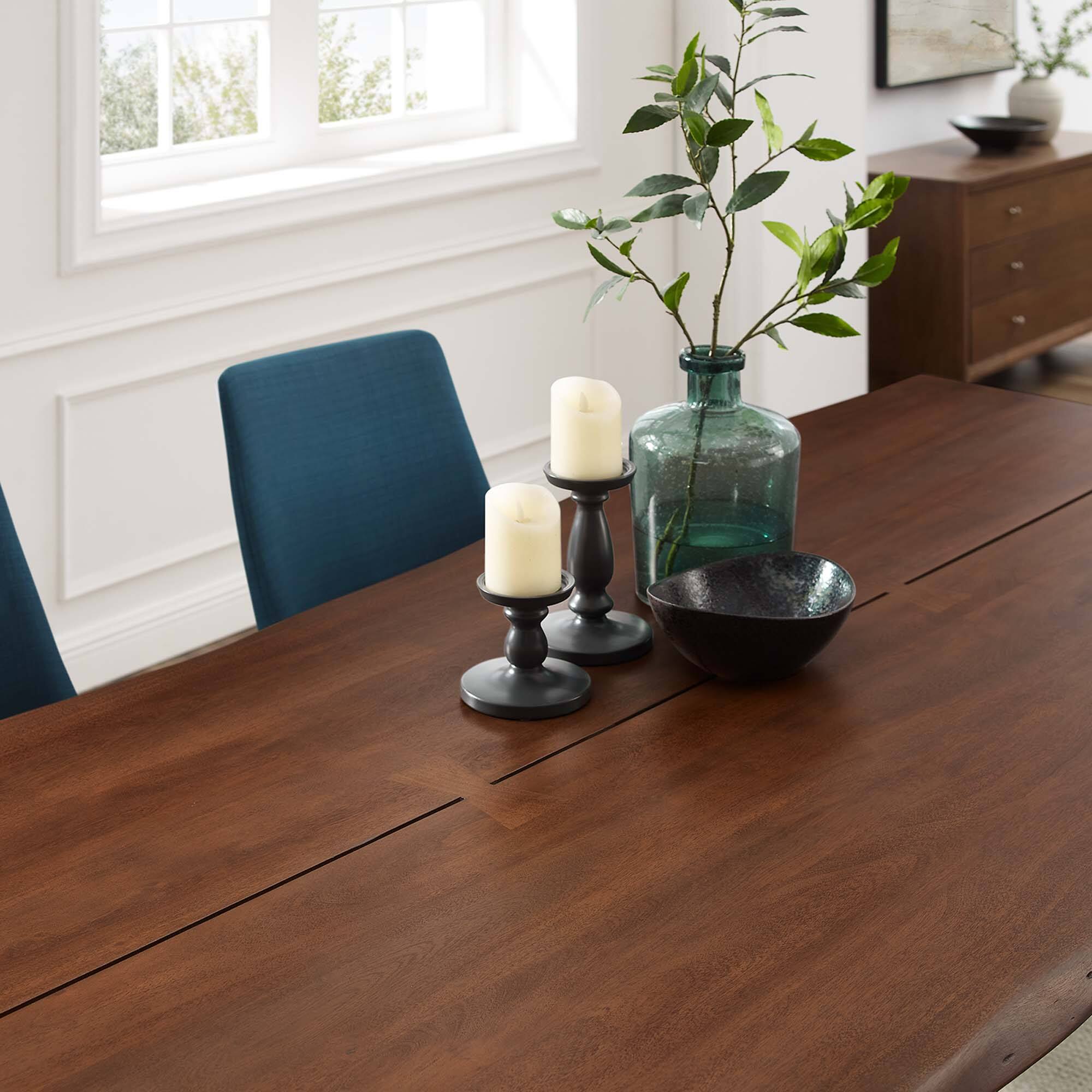 Alt View 9. Modway - Viggo 96" Live Edge Acacia Wood Acacia Wood Dining Table by Modway - Black Walnut.