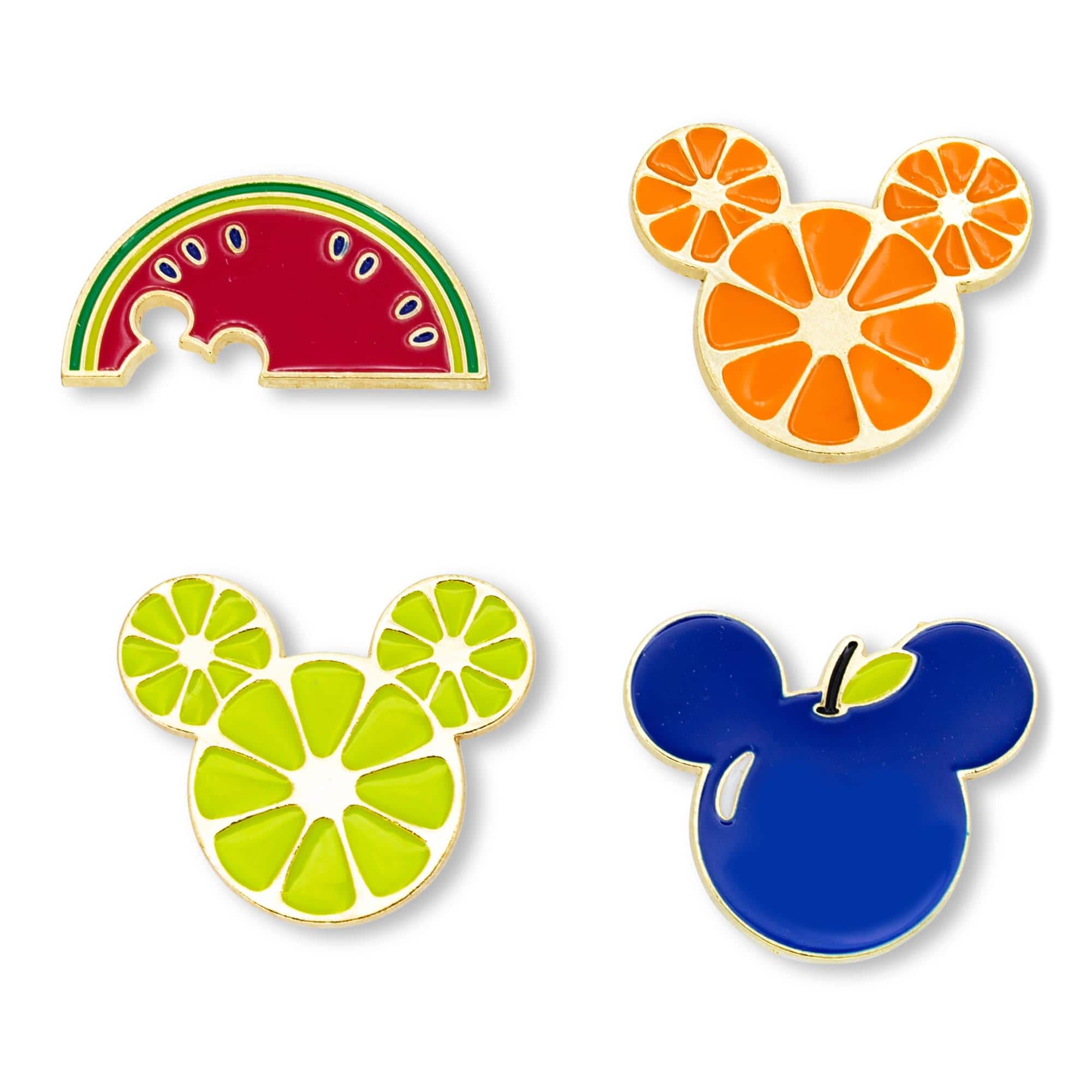Disney - Mickey Mouse Fresh Fruit 4-Piece Enamel Pin Set - Black