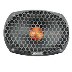 Front. Memphis Car Audio - Memphis Audio MJP69 MOJO PRO 6X9 NEO MID WITH GRILLE - Sold Individually - Black/Gray.