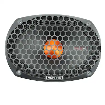 Front. Memphis Car Audio - Memphis Audio MJP69 MOJO PRO 6X9 NEO MID WITH GRILLE - Sold Individually - Black/Gray.