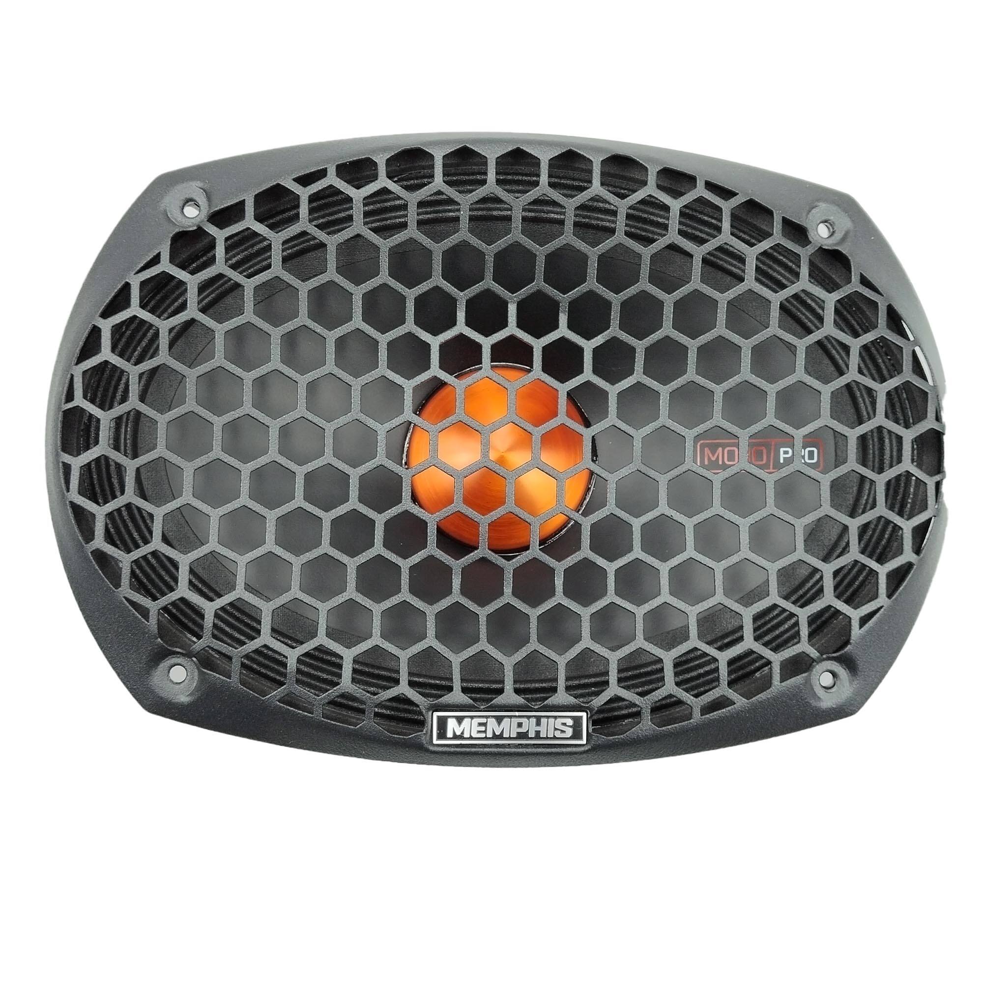 Front. Memphis Car Audio - Memphis Audio MJP69 MOJO PRO 6X9 NEO MID WITH GRILLE - Sold Individually - Black/Gray.