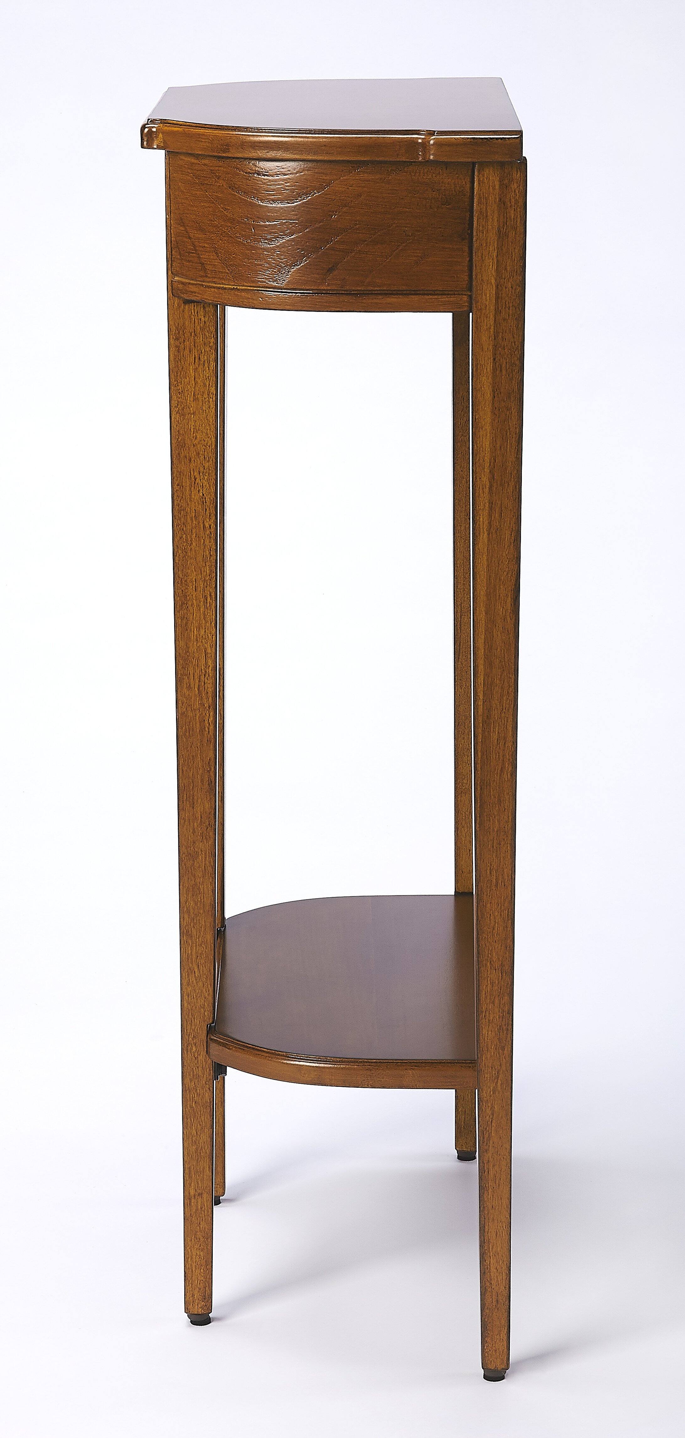 Alt View 2. Butler Specialty - Wendell 17.5 in. W Demilune Wood Console Table with Lower Open Shelf - Medium Brown.