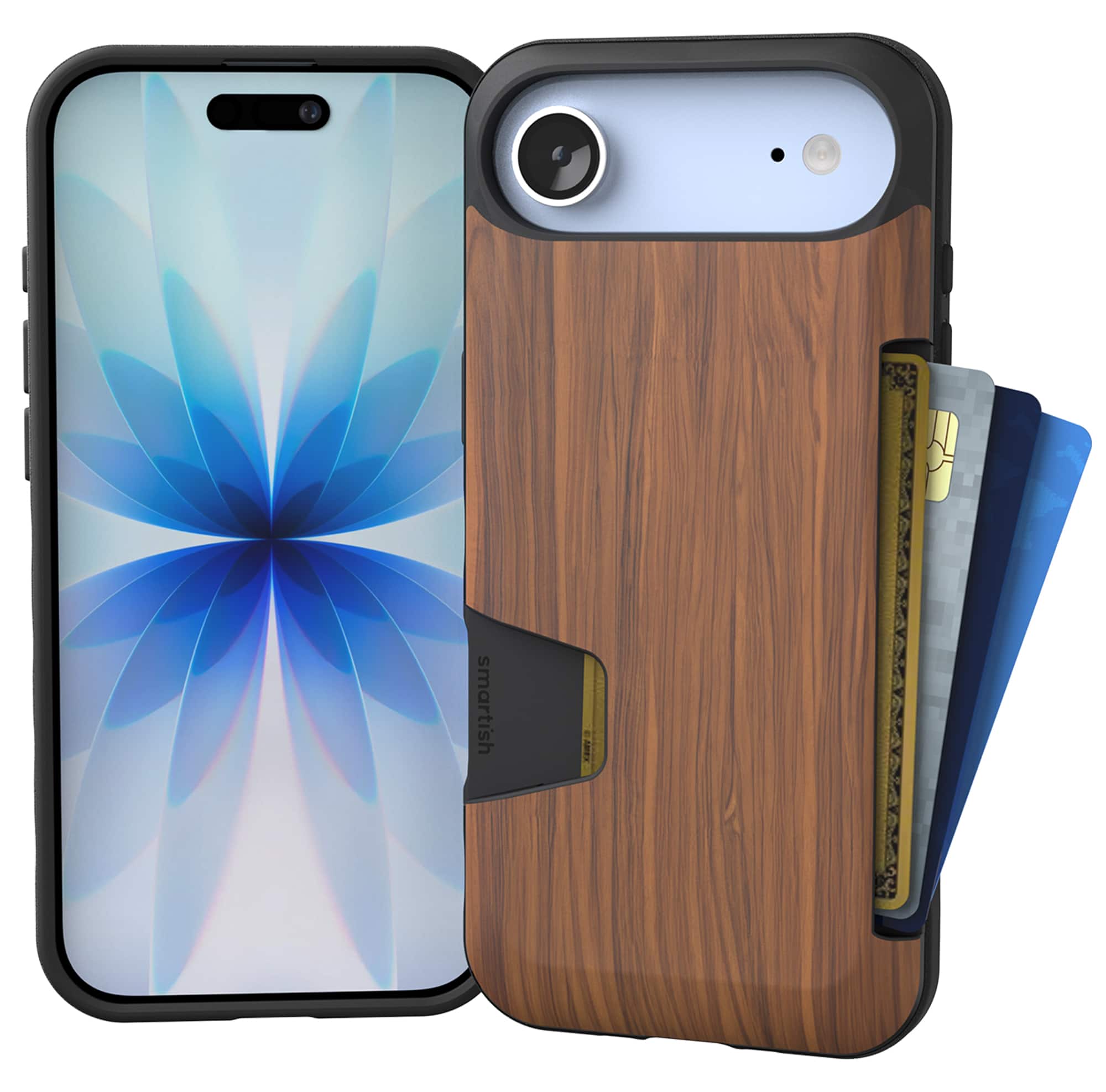 Smartish - iPhone Air Wallet Case - Wallet Slayer Vol 1 - Slim Grip Card Holder Cover - Walnut Woods
