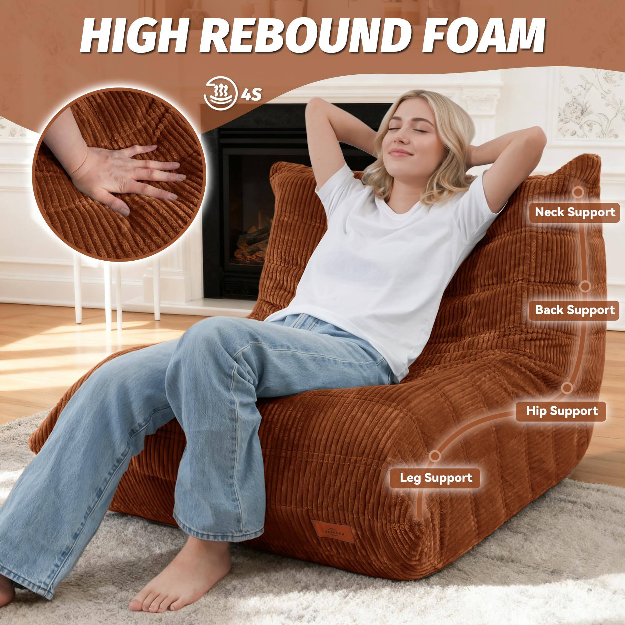 HIGH REBOUND FOAM

4S

Neck Support

Back Support

Hip Support

Leg Support