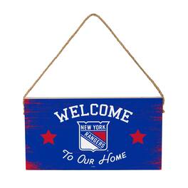 Evergreen Enterprises - New York Rangers 6" x 11" Welcome Home Wood Wall Sign with Rope Hanger - Multicolor