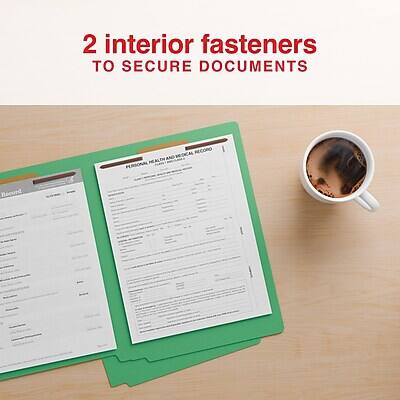 2 interior fasteners to secure documents

Personal Health Medical Record