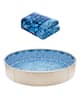 Front. VEVOR - 18-ft Round Above Ground Pool Liner, Unibead Pool Liners, Standard Gauge, 52inch Wall Height - blue.