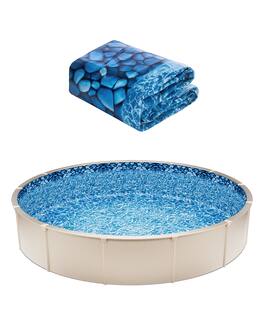 VEVOR - Pool Liner, 30ft Round Pool Liner, Uinbead Style, Durable Vinyl Pool Liner, Standard Gauge, 52in Wall Height - Blue