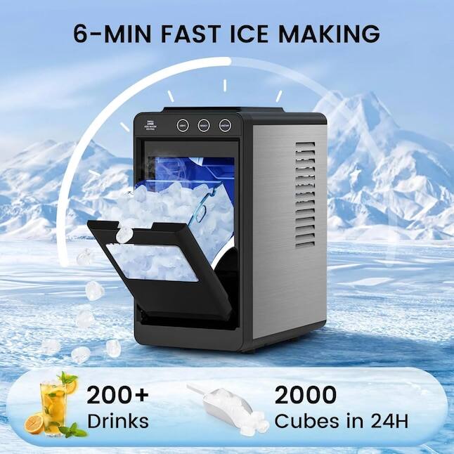 Electactic 26 lb Ice Per day Portable/Countertop Bullet Ice Maker ...