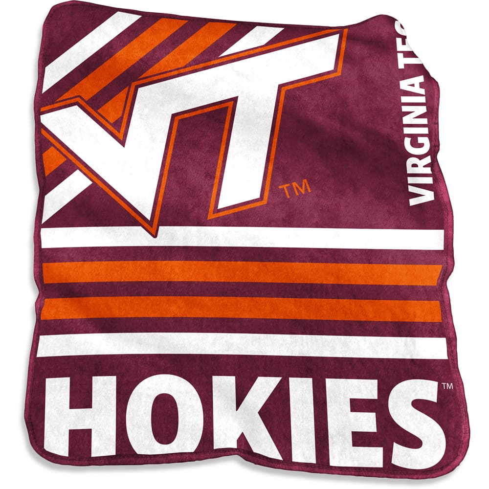 Logo Brands - Virginia Tech Hokies 50'' x 60'' Plush Raschel Throw Blanket - Multicolor