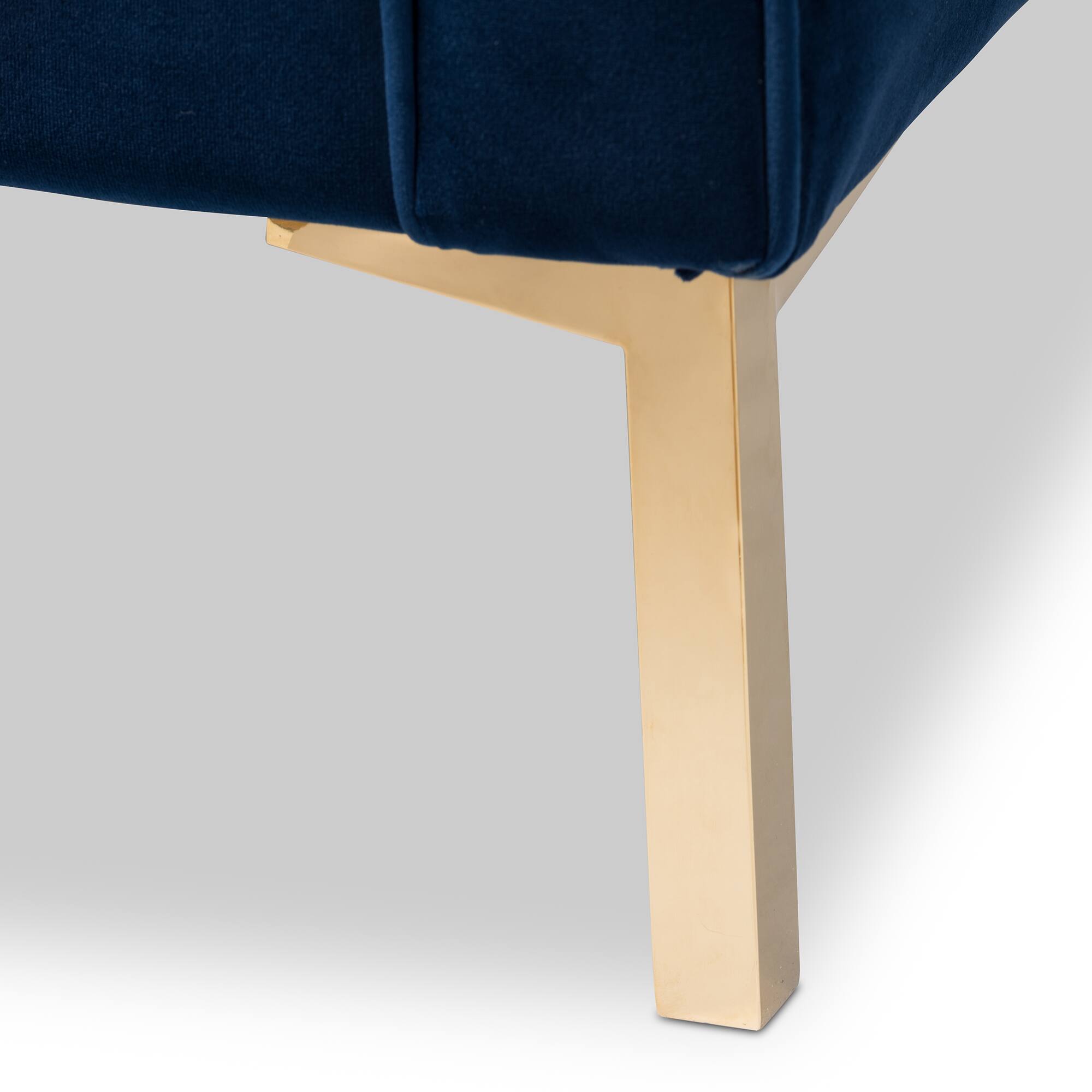 Alt View 1. Baxton Studio - Zanetta Luxe and Glamour Velvet Upholstered Gold Finished Lounge Chair - Blue.