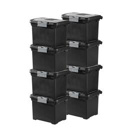 Sterilite - Portable Lockable File Box Organizer with Handle (8 Pack) - Black