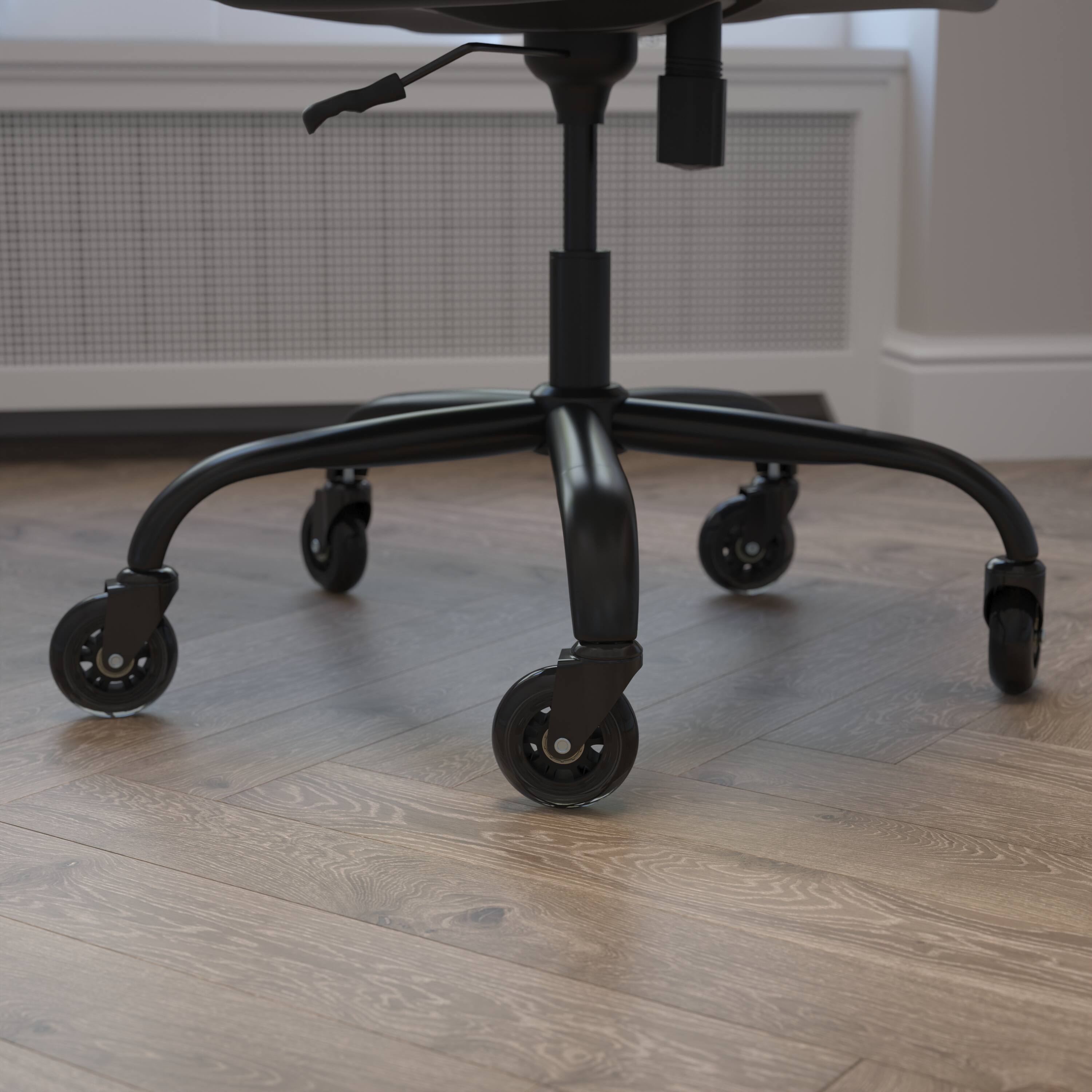 Alt View 2. Flash Furniture - Waylon Transparent Polyurethane Replacement Rolling Wheels for Gaming and Office Chairs Suitable for Hardwood Floors & C - Black.
