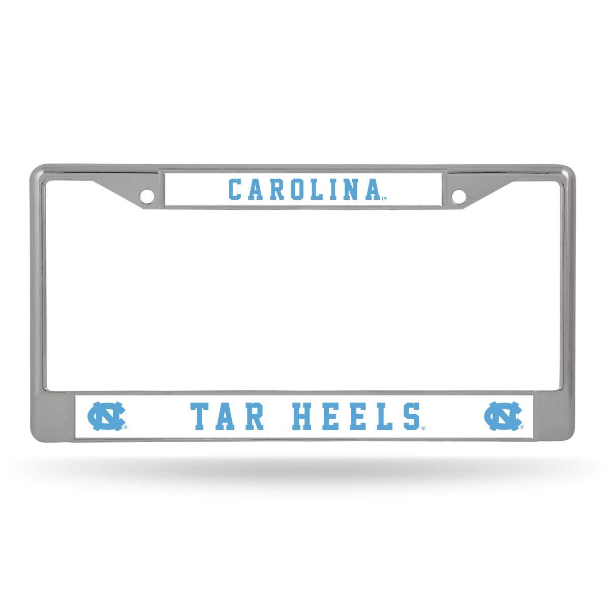 North Carolina Tar Heels - 12" x 6" Standard Size - Chrome Metal License Plate Frame