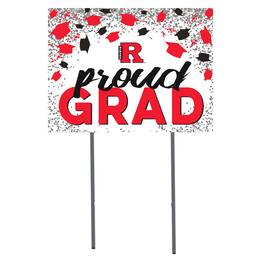 Jardine - Rutgers Newark Scarlet Raiders 18" x 24" Proud Grad Yard Sign - White