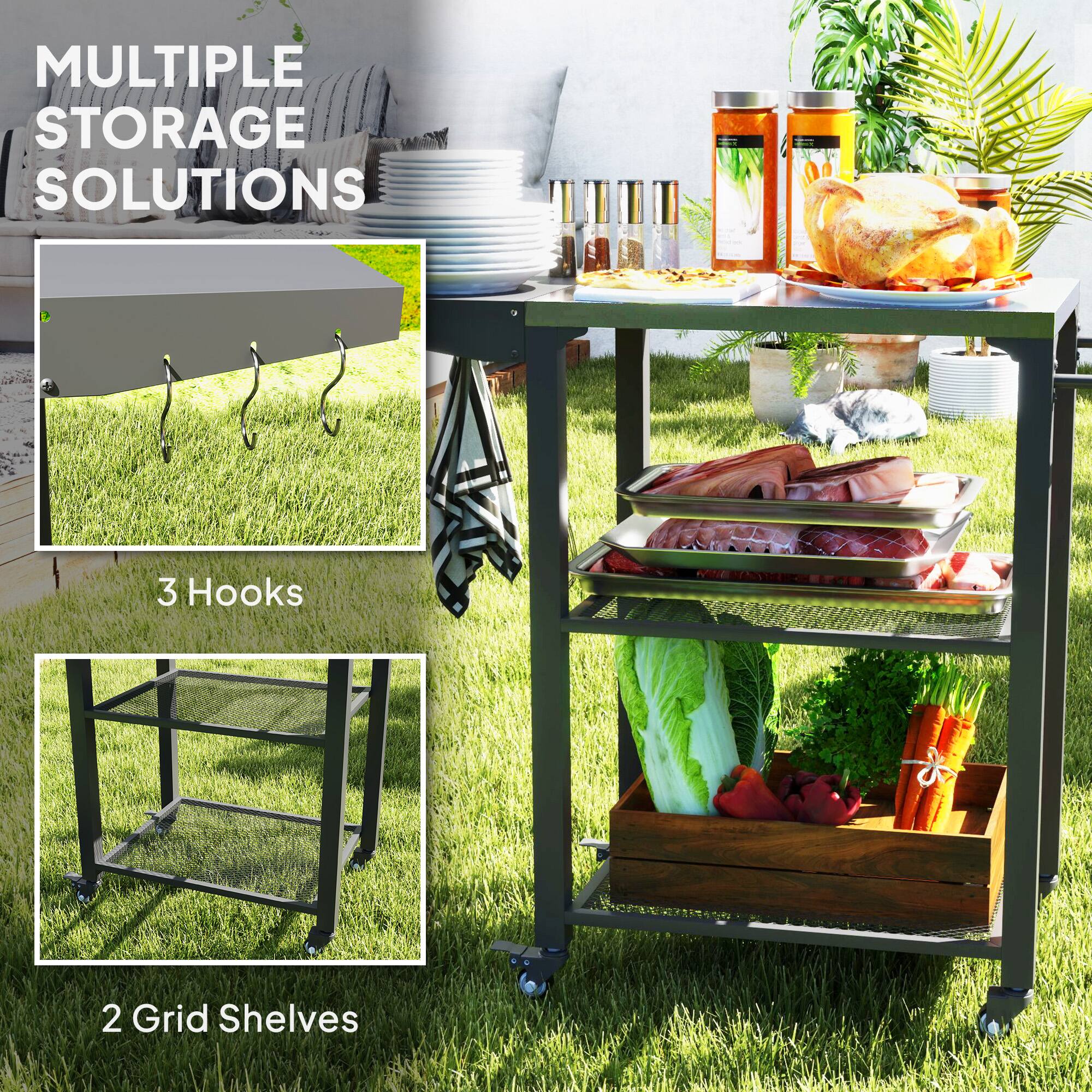 MULTIPLE STORAGE SOLUTIONS
3 Hooks
2 Grid Shelves