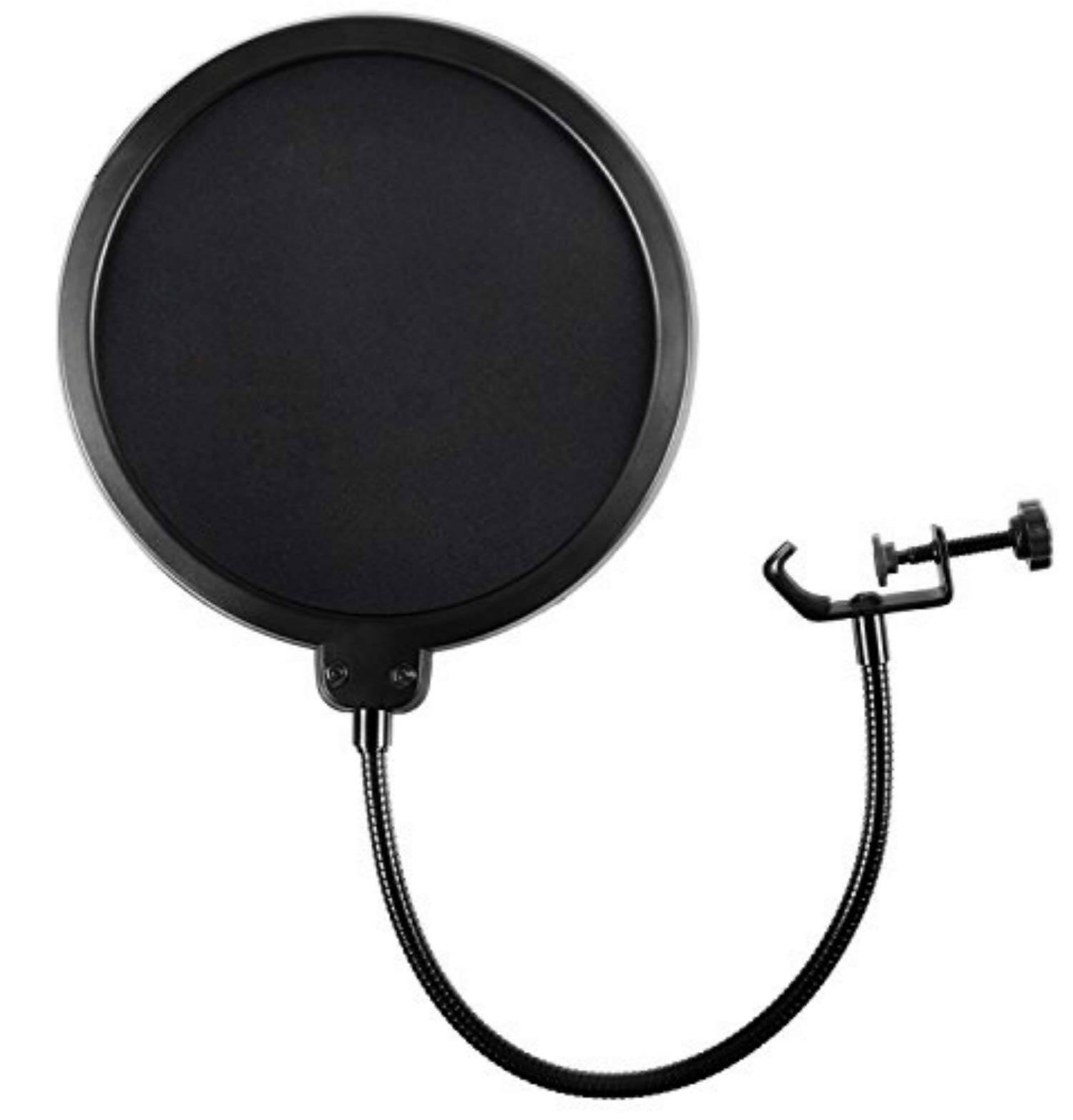 Front. Fabibe - Studio Microphone Pop Filter Round Shape Mic Wind Mask Shield Screen. Two-screen Pop Filters The first screen blocks air - Default.