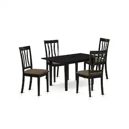 East West Furniture - Dining Table- Dining Chairs - Brown