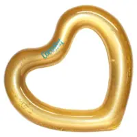 Salus Brands, LLC - CocoNut Float: Gold Glitter Heart Pool Float - 48"x40", Inflatable 48" Jumbo Ring, Anti-Leak, Durable, Water Accessory - Front_Zoom