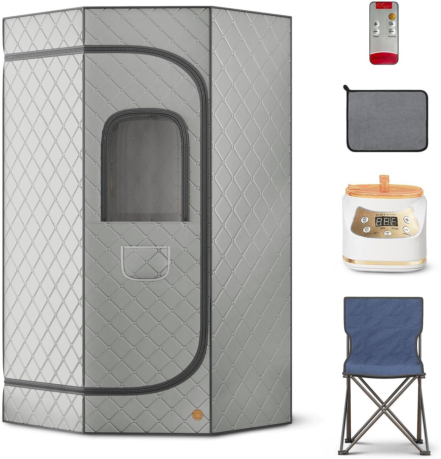 Alt View 2. Circus Cirle - Portable Sauna Box for Home with Remote Control  - Sliver.