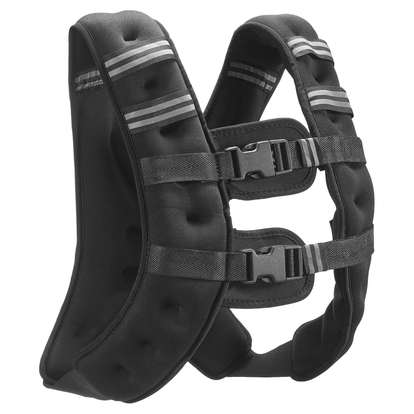 Alt View 5. VEVOR - Weighted Vest, 16 lbs Weight Vest with Reflective Stripe, Adjustable Buckle Body Weight Vest for Men Women - Black.