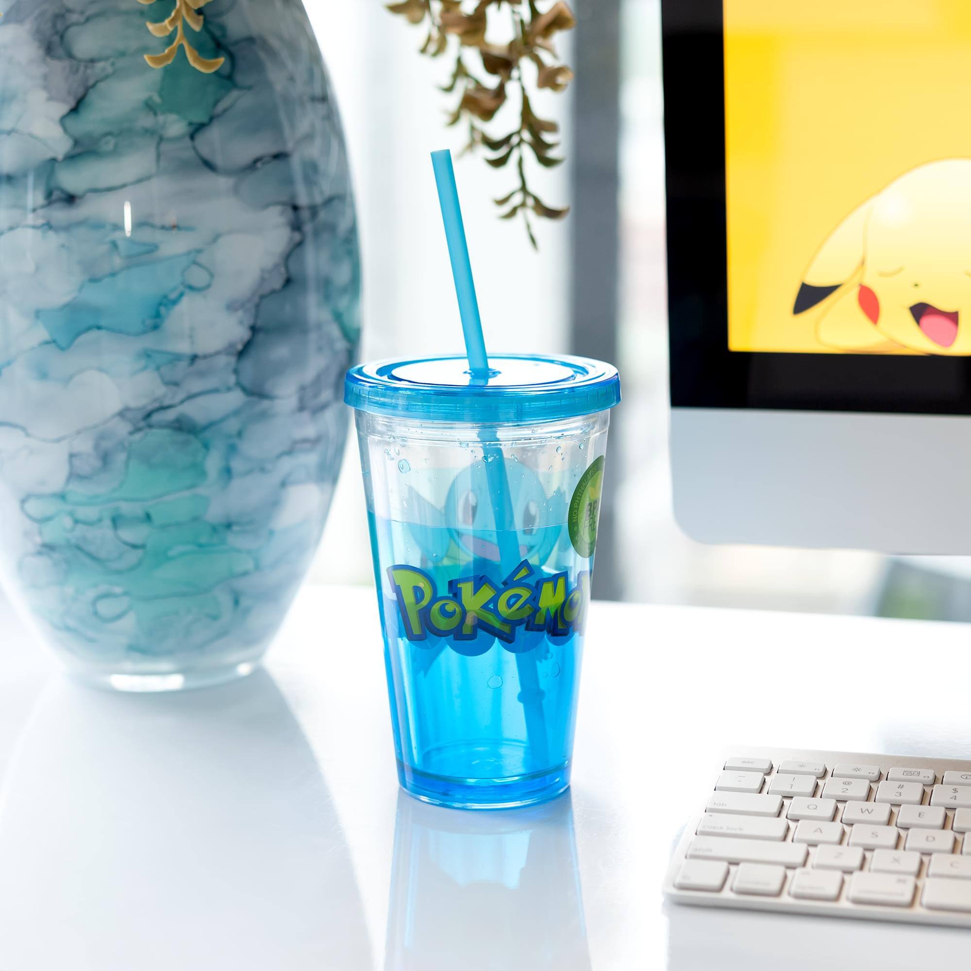 Alt View 3. Pokémon - Pokemon Carnival Cup With Glitter and Confetti Featuring Squirtle 16oz. - Blue.