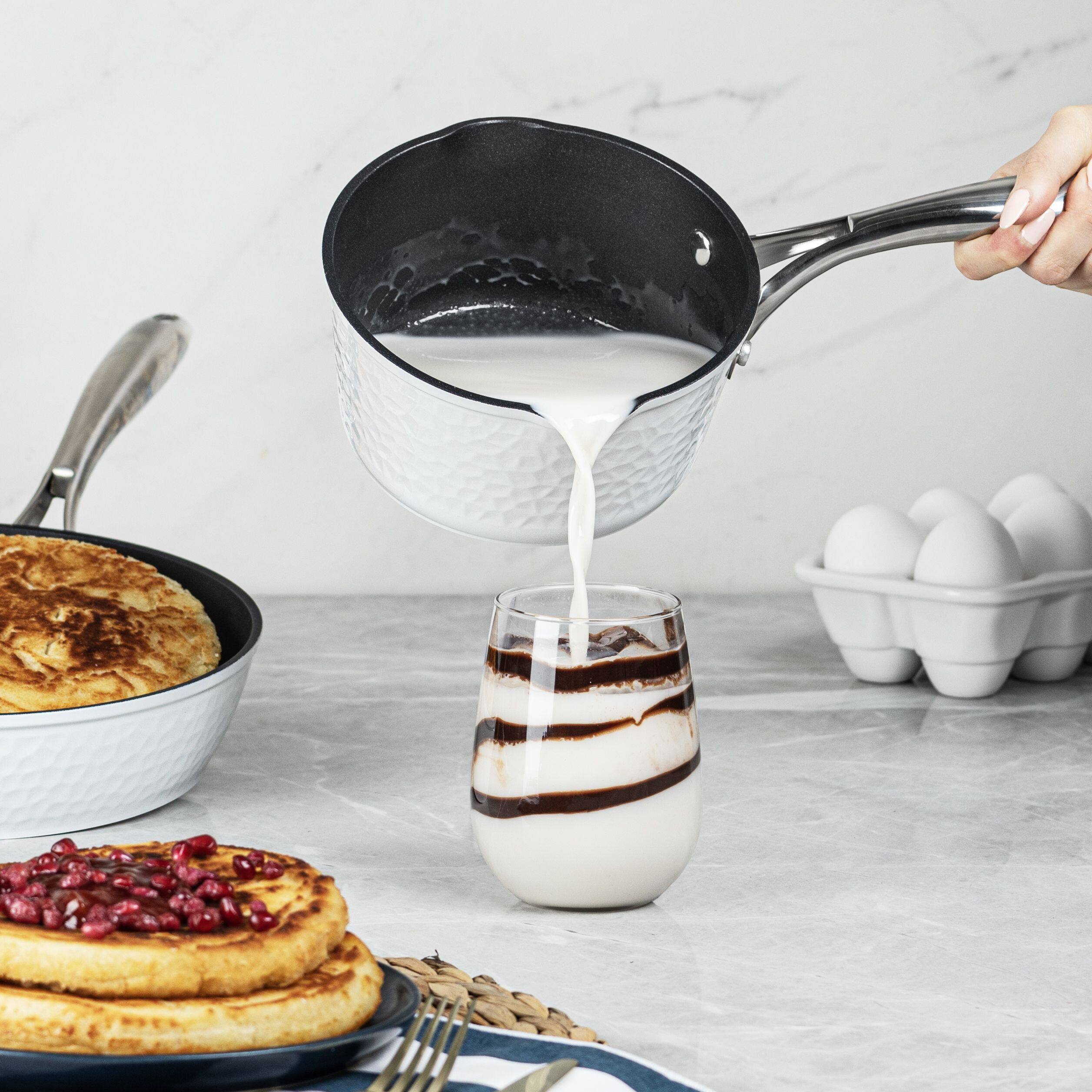 Alt View 5. Granitestone - Granitestone Charleston Collection Hammered White 15-Piece Nonstick Cookware Set with Utensils - White.