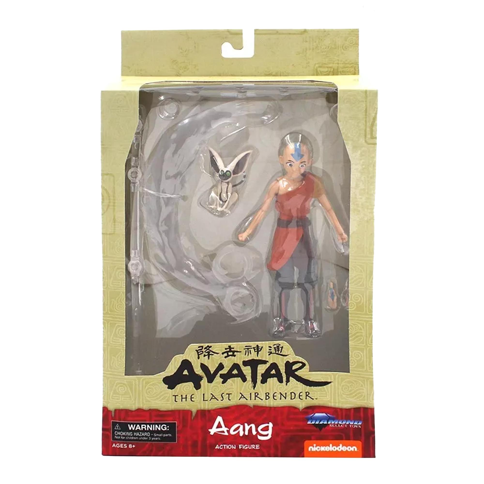 AVATAR THE LAST AIRBENDER  
Aang  
ACTION FIGURE  
WARNING: CHOKING HAZARD - Small parts. Not for children under 3 years.  
AGES 8+  
nickelodeon