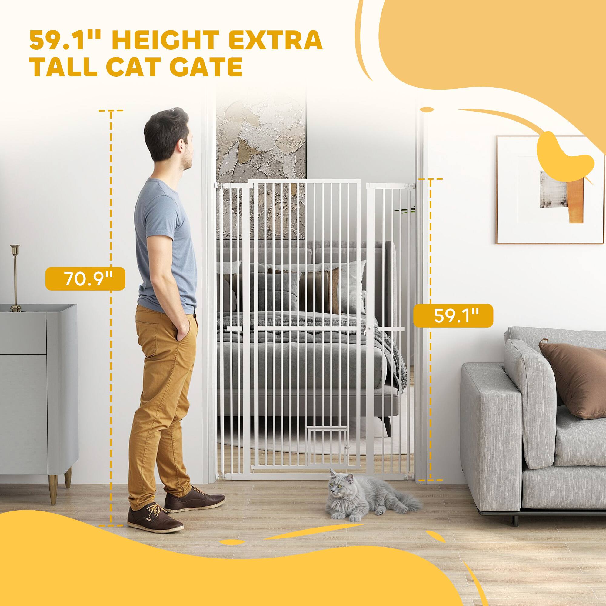 59.1" HEIGHT EXTRA TALL CAT GATE

70.9"

59.1"