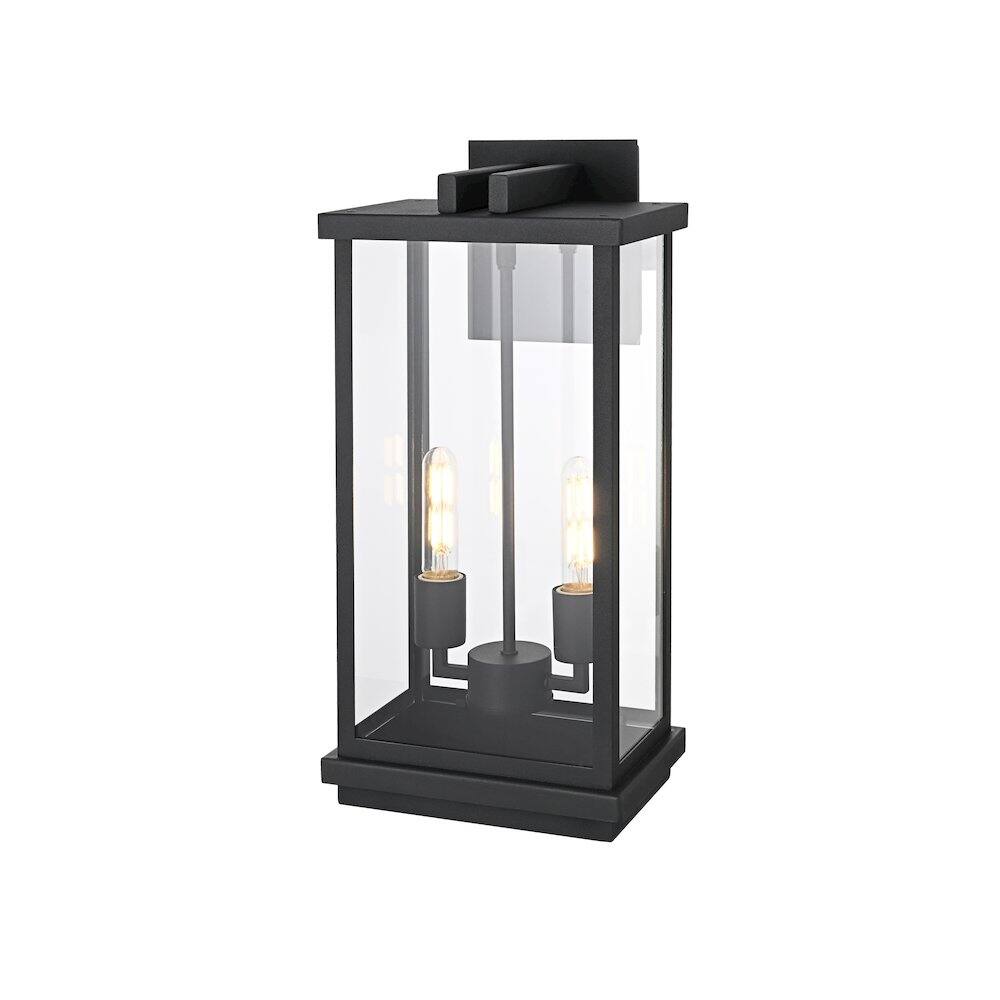 Angle. Elegant Lighting - Theodore 9 Inch Outdoor Wall Sconce In Black - Black.