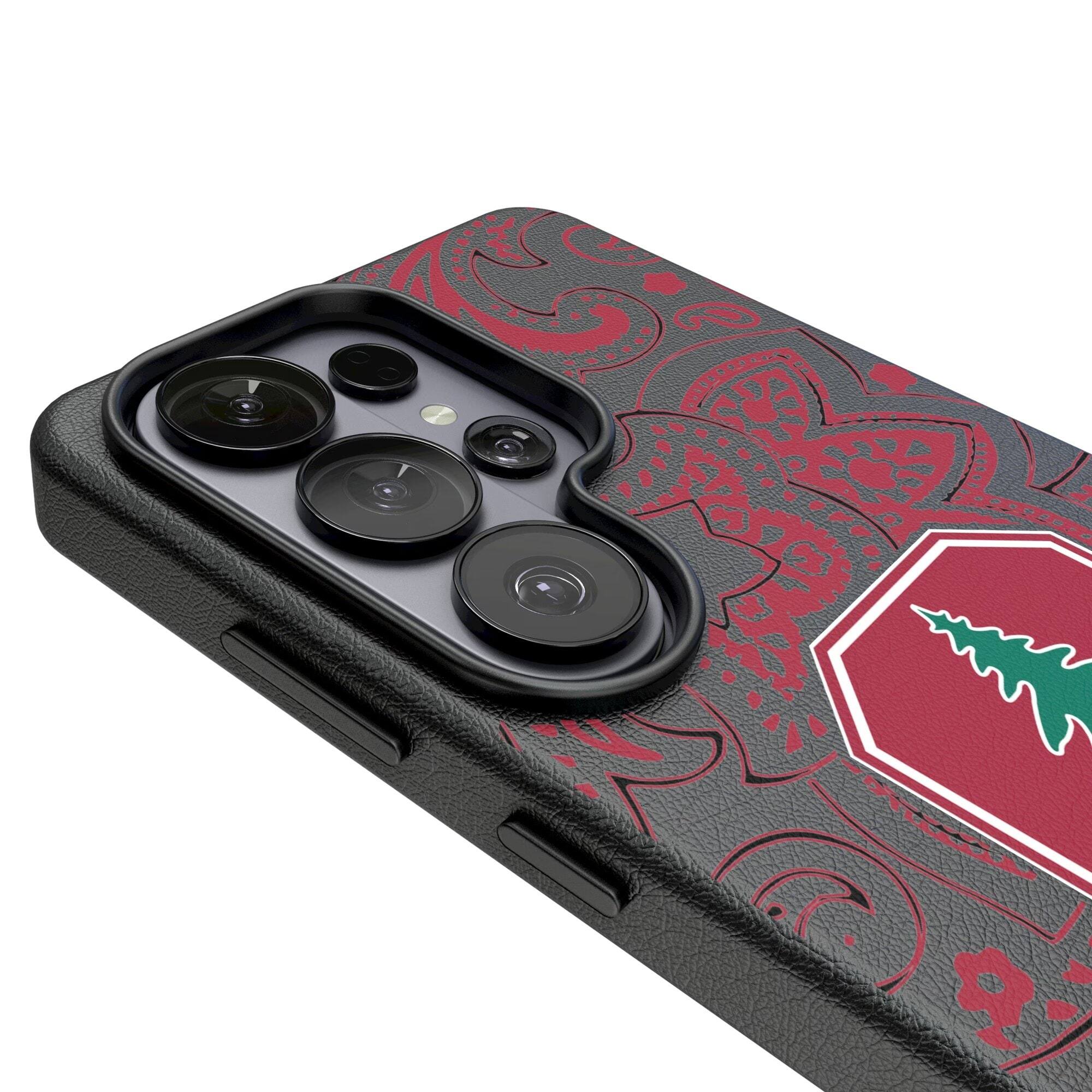 Alt View 2. Keyscaper - Stanford Cardinal Paisley Galaxy Magnetic Bump Case - S25 Ultra - Black.