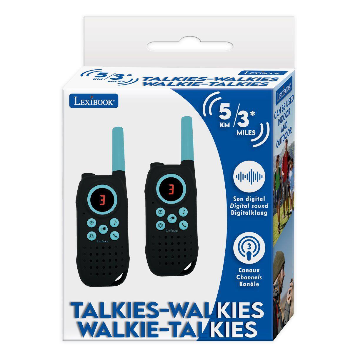 LEXIBOOK KM 5/3 TALKIES-WALKIES MILES WALKIE-TALKIES LEXIBOOK LEXIBOOK BE USED 5 3 CANBE INDOOR KM AND MILES OUTDOOR

Son digital Digital sound Digitalklang

3 Canaux Channels Kanale

TALKIES-WALKIES WALKIE-TALKIES