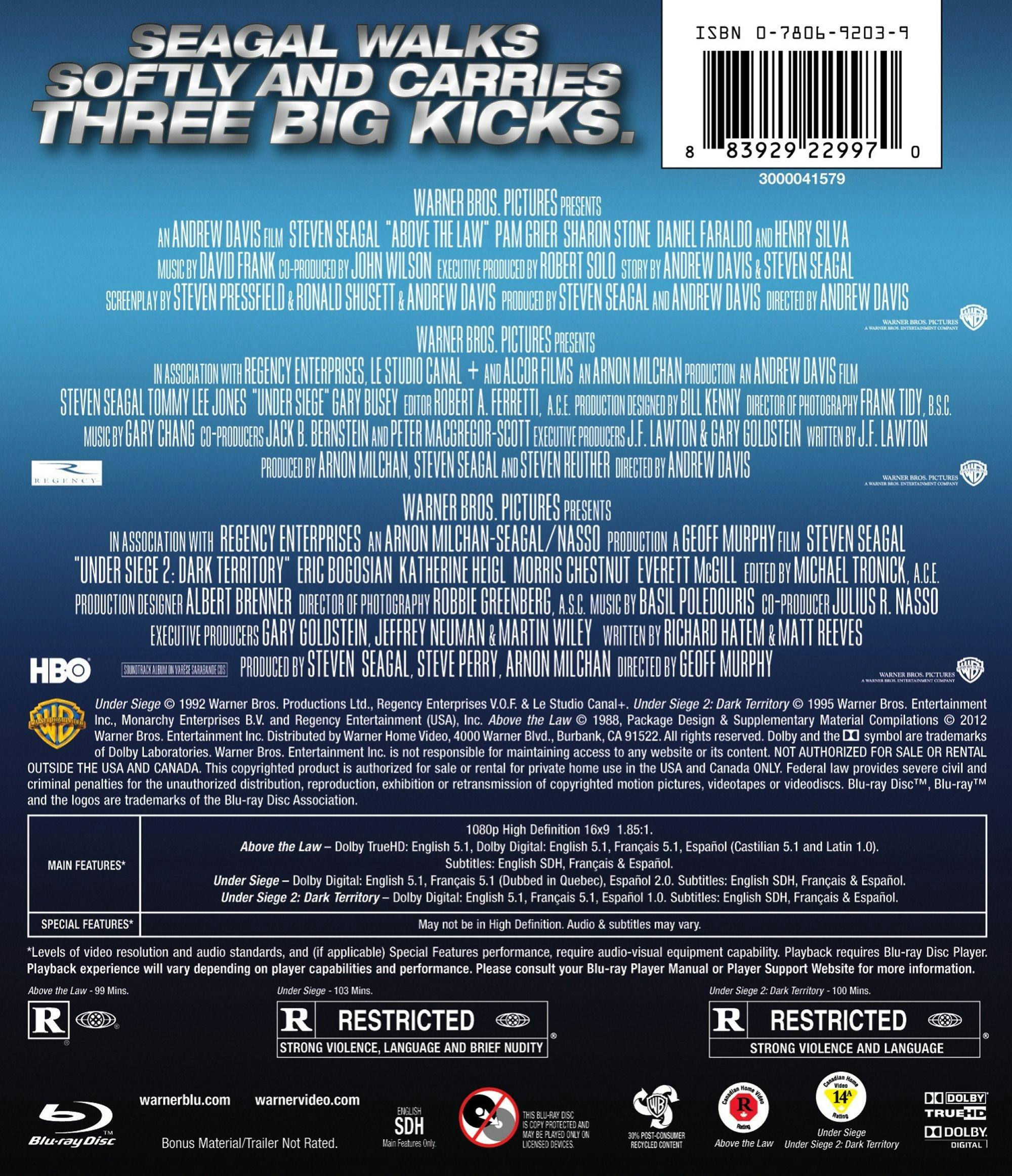 Angle. Above the Law/Under Siege/Under Siege 2 (Box Set) [Blu-ray].