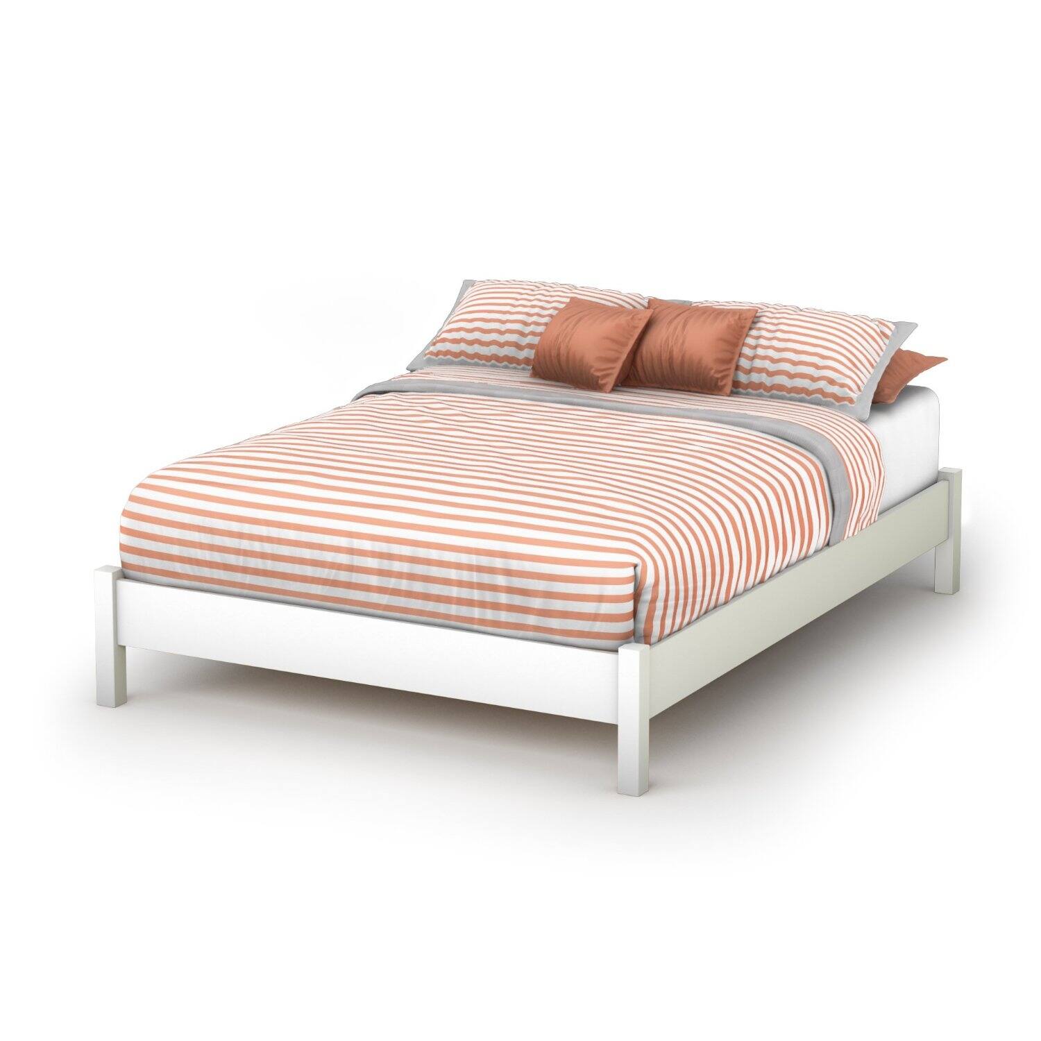 Angle. Hivvago - Hivvago Full size Simple Platform Bed - White.
