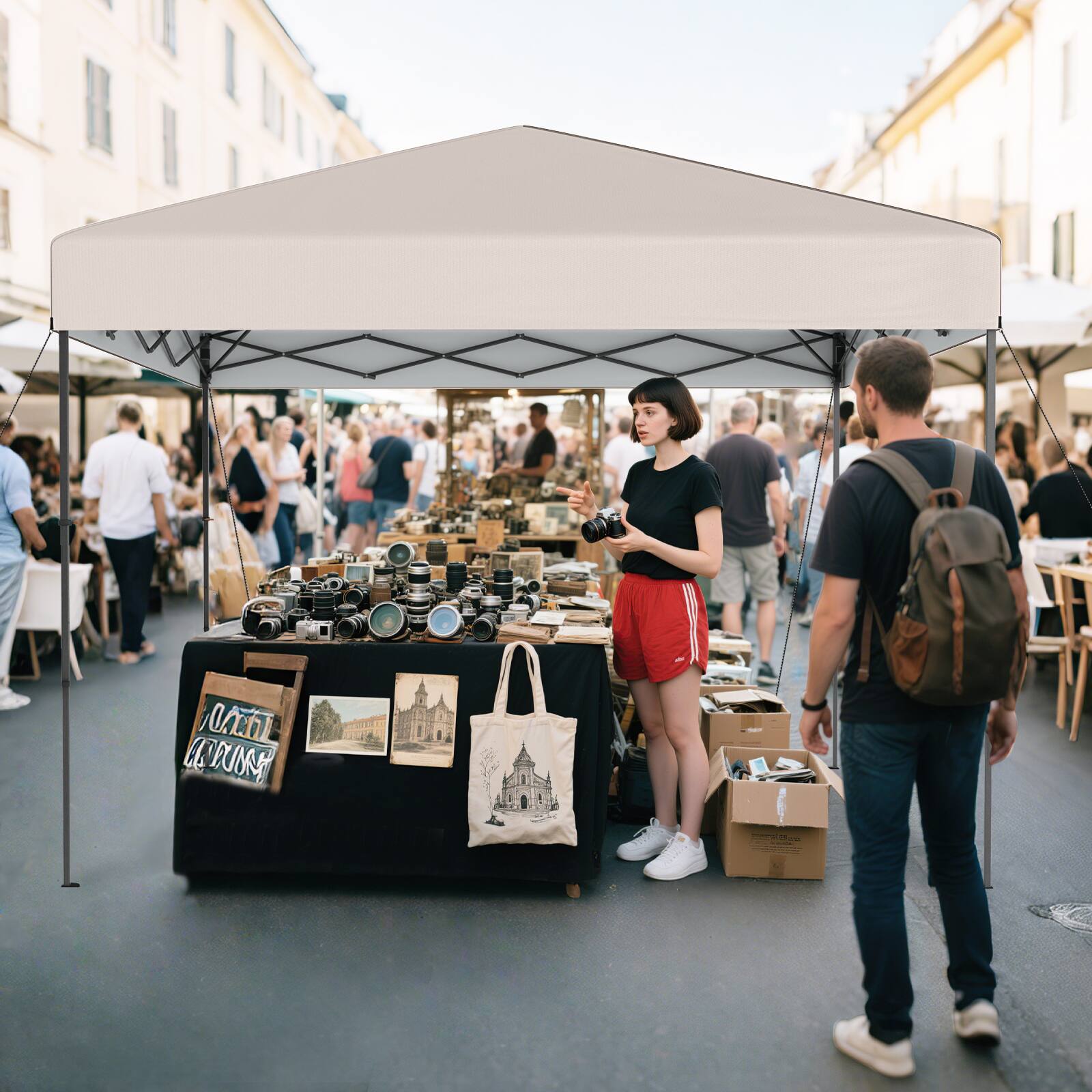 Alt View 3. Gymax - Gymax 10 X 10 FT Pop up Canopy Tent w/ Portable Carrying Bag 8 Stakes 4 Wind Ropes Yellow - Yellow.
