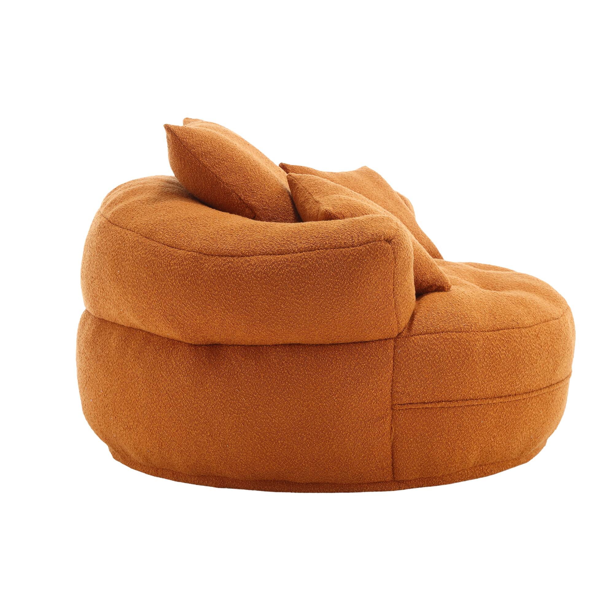 Left. GOODSILO - Chenille Fluffy Sleeper Chair - Modern Single Sofa for Living Room, Bedroom, Lounge & Projection Room - No Assembly - Orange.
