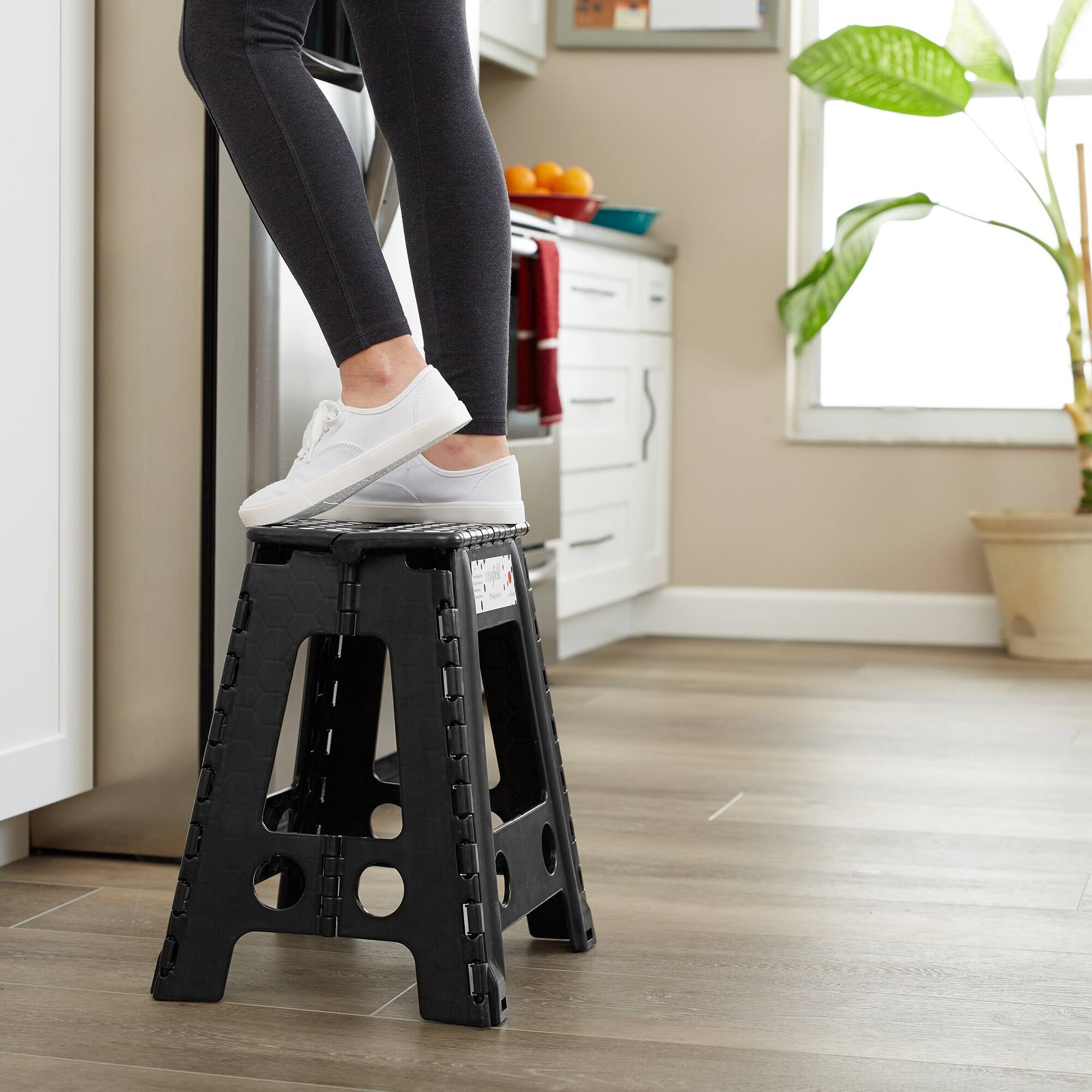 Alt View 6. Casafield - Folding Step Stools with Handle - Black.