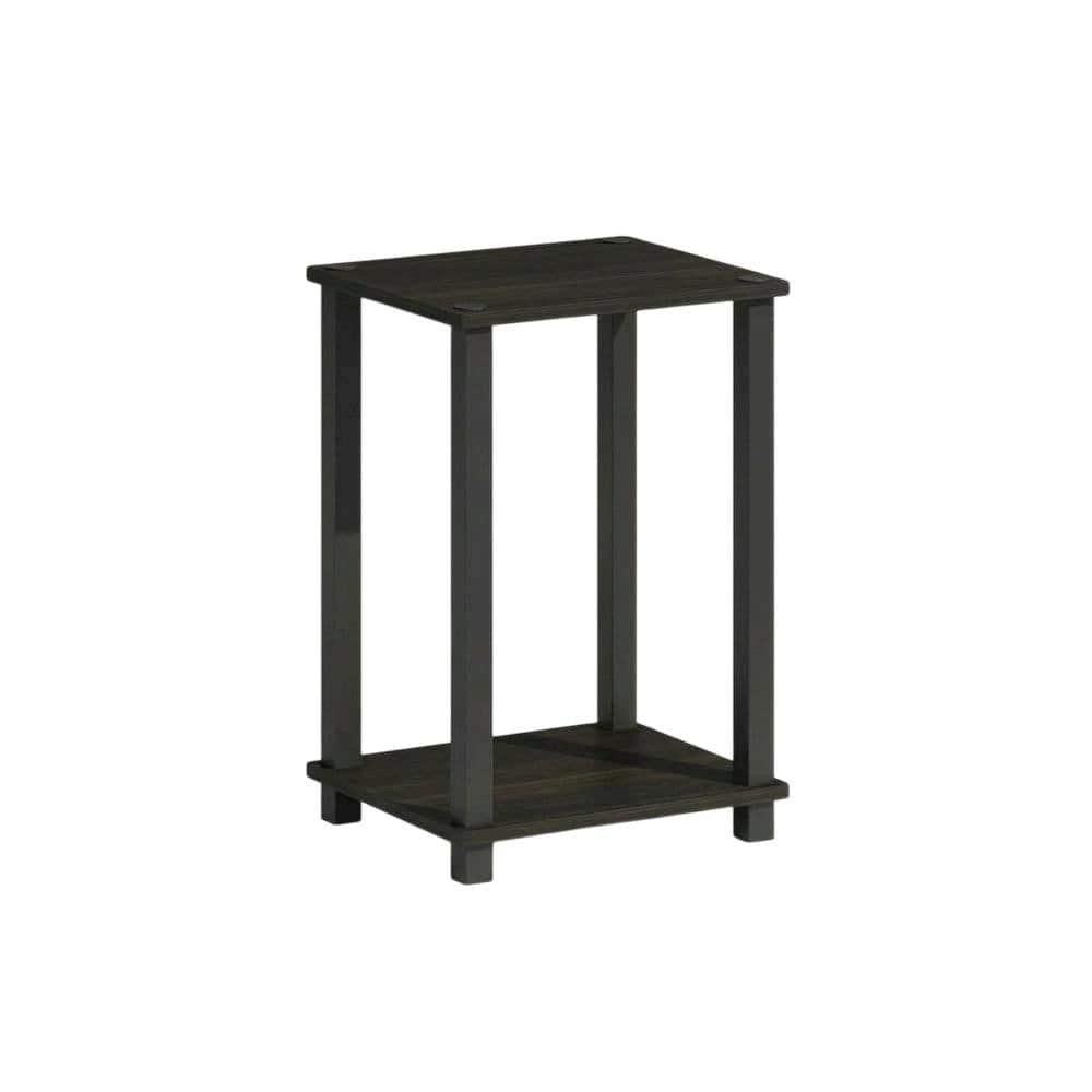 FurniFact - Nightstand with Wood Finish and Modern Design - Espresso/Black