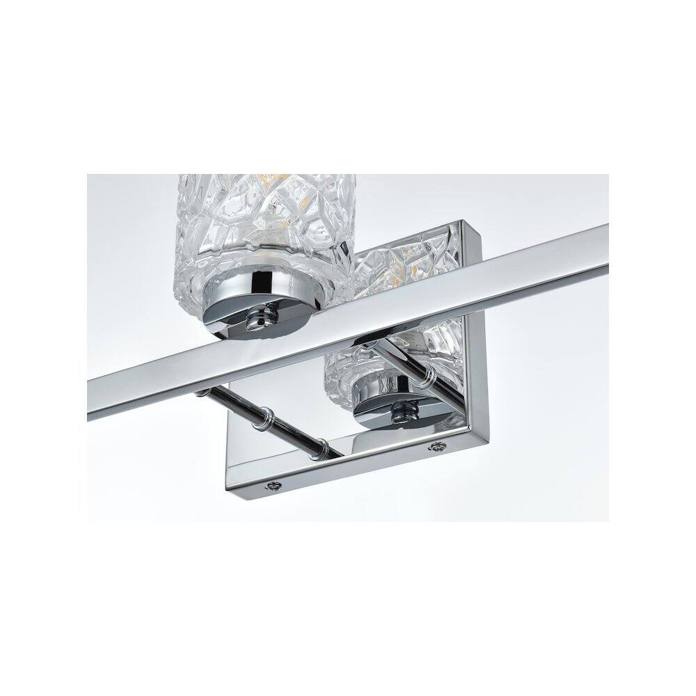 Alt View 1. Living District - Cassie 41 inch Wall Sconce in Chrome - Chrome And Clear.