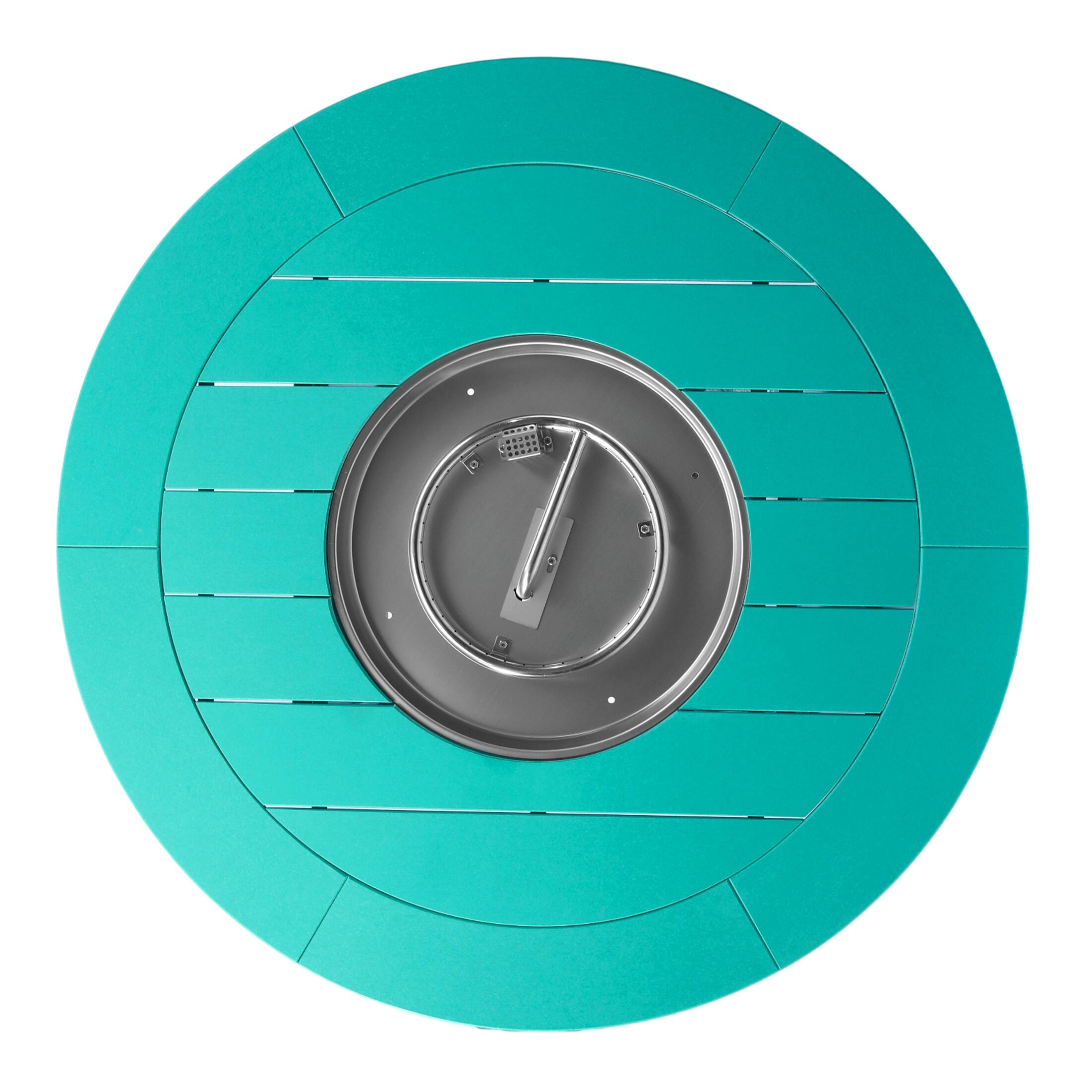 Alt View 2. WestinTrends - WestinTrends Helios 47" Modern Outdoor Patio Propane Gas Round Fire Pit Table - Turquoise.