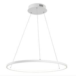 Jonathan Y - Brice 23.75" Modern Contemporary Metal Round Dimmable Integrated LED Pendant - Matte White