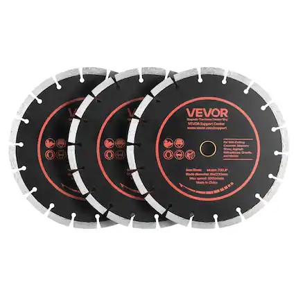VEVOR Upgrade The Home Creator Way
VEVOR Support Center
www.vevor.com/support
For Wet-Cutting Concrete, Masonry, Stone, Asphalt, Granite, and Marble
Saw Blade
Model: 230JP
Blade diameter: 9in/230mm
Max speed: 5000r/min
Made in China