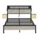 Left. Bestier - Bestier Queen Gaming Bed Frame Golden Stripe Headboard LED Nightstands with Charging Station - Gray.